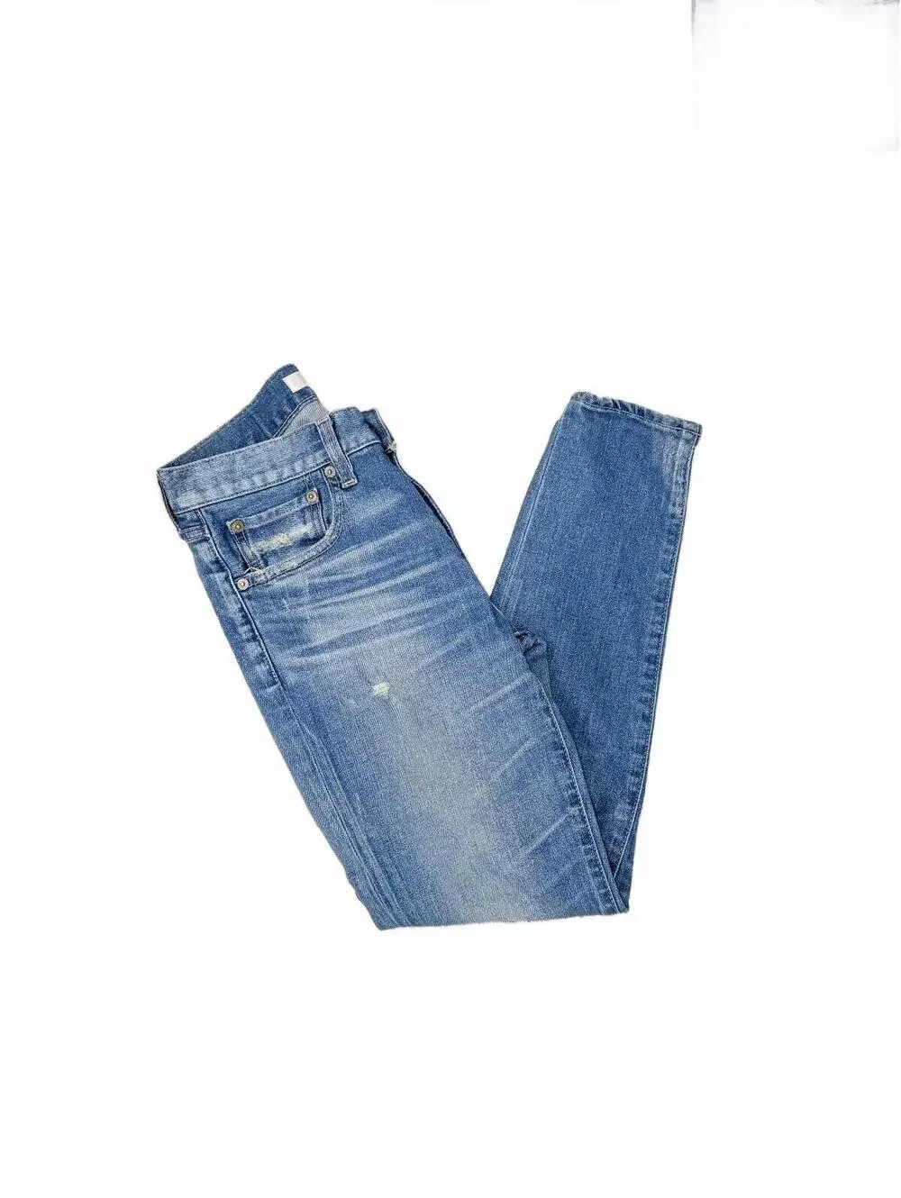 MOUSSY Nylon Fit Straight Slim Jeans 0108AC12-1580 Light Wash Denim Size 26